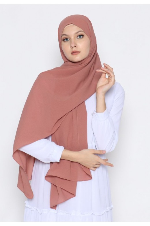 Pasmina Diamond Jahit Tepi Caramel